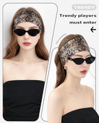 Grommet Headband for Women, Brown Snakeskin 23cm Hollow Out Elastic Hair Band, Eyelets Punk Grunge Stylish Hairband