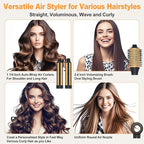 Hair Styler Hair Dryer Brush - 110,000 RPM High-Speed Hot Air Styler,Multi Stylers with Auto-Wrap Curler, Professional Blow Dryer Brush for Fast Curling Volumizing Styling (Black-Orange)