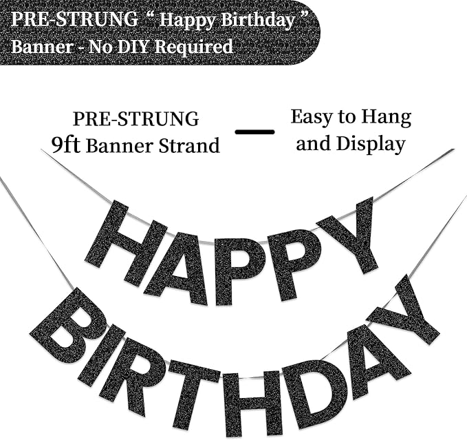 Pre-Strung Happy Birthday Banner - Image 2