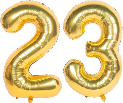 40 Inch gold Number Balloons 23 Helium Foil Mylar Balloon | Birthday Party by Exquisitehighqualitypartydecorationstomeetyoureveryneed%EF%BC%81