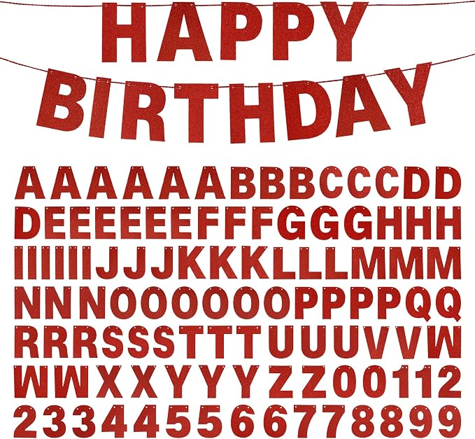 DIY Banner Kit with Letters Glitter Banner Letters Customizable Birthday by mifengda
