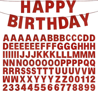 DIY Banner Kit with Letters Glitter Banner Letters Customizable Birthday by mifengda