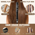 DORISILK 2.0 Upgraded Steam Straighteners for Hair, Professional Salon Ceramic Tourmaline Vapor Steam Flat Iron Hair Straightener and Curler 2 in 1 Straightening Curling Iron, Dual Voltage LED Temp