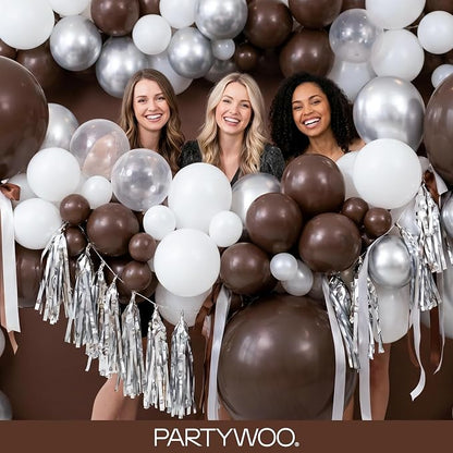 PartyWoo Dark Brown Balloons 155pcs Boho Coffee Neutral Color | 18 12 10 5 Inch - Image 5