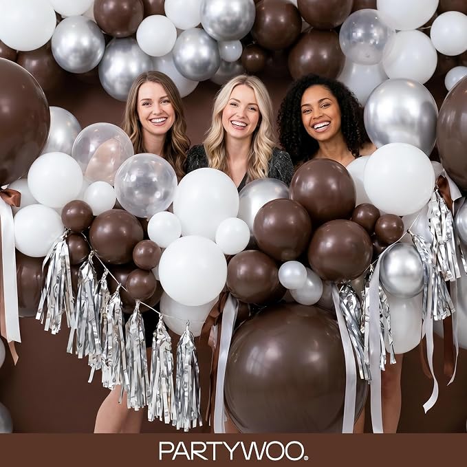 PartyWoo Dark Brown Balloons 120pcs Boho Coffee Neutral Color | 18 12 10 5 Inch - Image 5