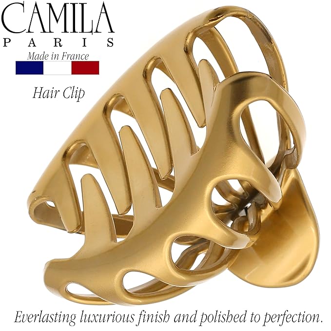 Camila Paris CP3052 French Octopus Hair Clip, Large Hair Clips for Thick Hair, Big Hair Claw Clip for Long Hair, Durable Girls Hair Clips for Women for Wavy Hair, Strong No-Slip Grip. Made in France