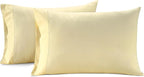 Lane Linen 100% Organic Cotton King Size Pillow Cases Set of 2 (20''x36'') Pure Organic Cotton Pillowcases Light Yellow
