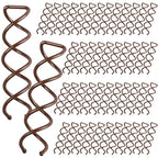 FANDAMEI 50PC Spiral Hair Pins Set, Spin Pins Spiral Bobby Pins for Girls, Women and Kids, Non-Scratch Round Clip & Bun Twist, Stylish Bun Bobby Pins, Premium Spin Pins for Hair, Brown