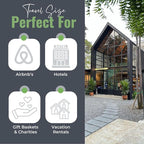 Haus & Haven Hotel Toiletry Sets - 20 Pre-Assembled 5-Piece Guest Amenities in Organza Bags - shampoo, conditioner, shower gel, body lotion and bar soap - White Tea Scent