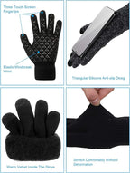SATINIOR 6 Pieces Ear Warmer Headband Warmer Face Mask Fleece Neck Gaiter Touch Screen Winter Knit Gloves for Men and Women