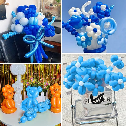 100Pcs Light Blue 260 Balloons, Long Balloon - Image 5