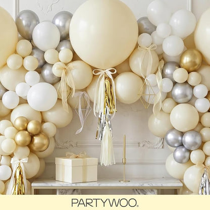 PartyWoo Pastel Yellow Balloons 127pcs Light Pale Yellow Color | 36 18 12 10 5 - Image 8