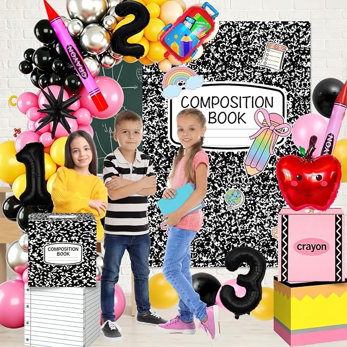 Back to School Balloon Arch Kit, All-in-1 Apple Crayon Bag Foil Balloon - Image 2