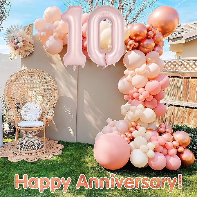 Light Pink Number 0 Balloon, 40 Inch Giant Mylar Number Balloons, Large Foil - Image 7