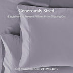 California Design Den Luxuriously Soft Premium 600 Thread Count, 100% Cotton Set of 2 Cases, Crisp King Size Pillow Covers Set of 2, Fits King Pillows (Lavender)