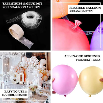 Efavormart Balloon Arch Kit – Clear Balloon Tape Strips & Glue Dot Rolls - Image 3