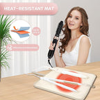 Hot Tools Organizer Heat Resistant Mat Case Hair Tools Holder Travel Bag Portable Hair Styling Tools Cover Pouch for Curling Iron,Flat Iron,Hair Straightener (Camel)