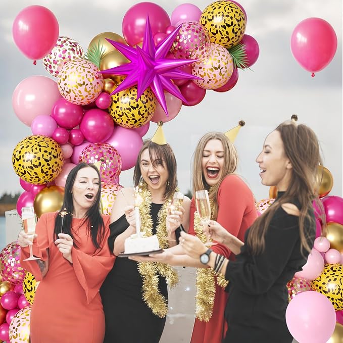 Hot Pink Cheetah Print Balloon Arch Kit - Image 7