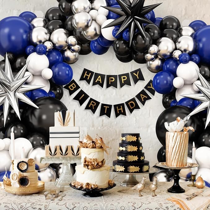 Navy Blue Black Balloon Arch Kit, Balloon Garland - Image 4