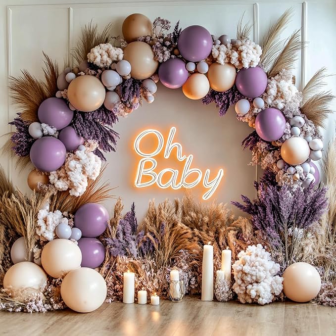 PartyWoo Dusty Purple Balloons 50pcs Lavender Lilac Dark Royal Purple Boho | 12 - Image 5