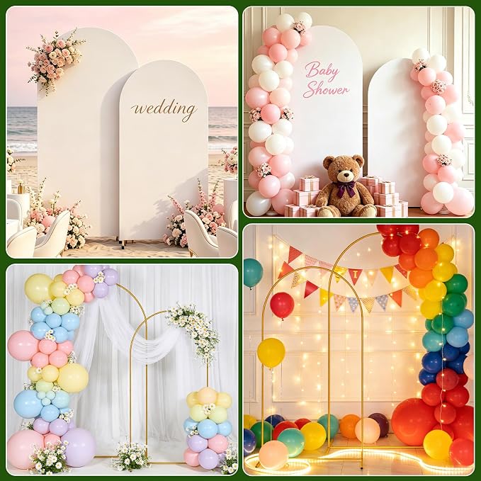2 Pack Arch Backdrop Stand and Cover Set, Balloon Arch Stand | Metal Background - Image 7