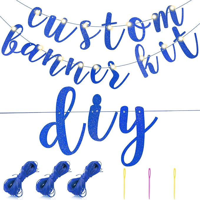 TaoBary 167 Pcs DIY Banner Kit Happy Birthday Glitter Banner Customizable - Image 4