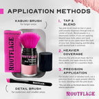 Rootflage Temporary Hair Color, Fun Colored Hair Powder - Temporary Hair Dye, Root Concealer, Hair Texturizer, Kabuki Applicator with Detail Brush Included, .31 oz (Rose Gold)