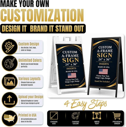 Custom Sandwich Board Signs Outdoor Waterproof A-Frame Signs Printed in USA | - Image 7