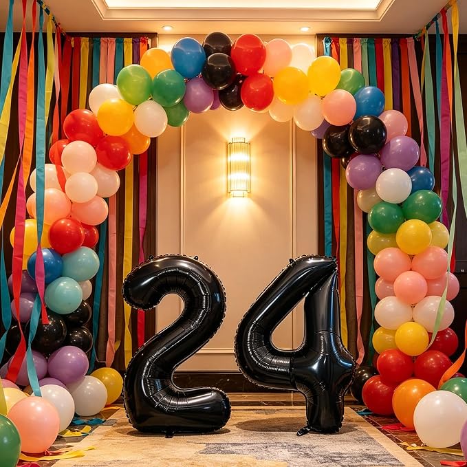 10 Pcs Number Balloons 32 Inch Black 0-9 Number Mylar Foil Balloons Black - Image 8