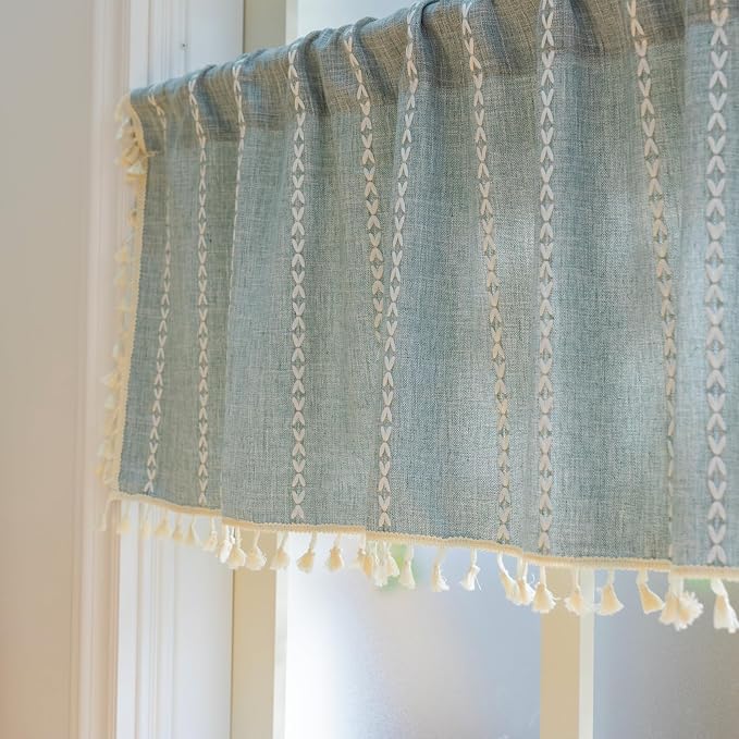 Sutuo Home Boho Linen Curtains Valance - Image 5
