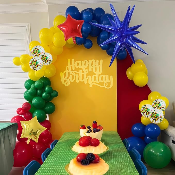 Red Yellow Green Blue Balloon Arch Kit 123Pcs Rainbow Balloons Garland - Image 4