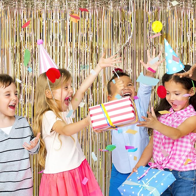 20 Pack Champagne Gold Foil Curtain Backdrop 3.2ft x 8.2ft Foil Fringe Backdrop - Image 5