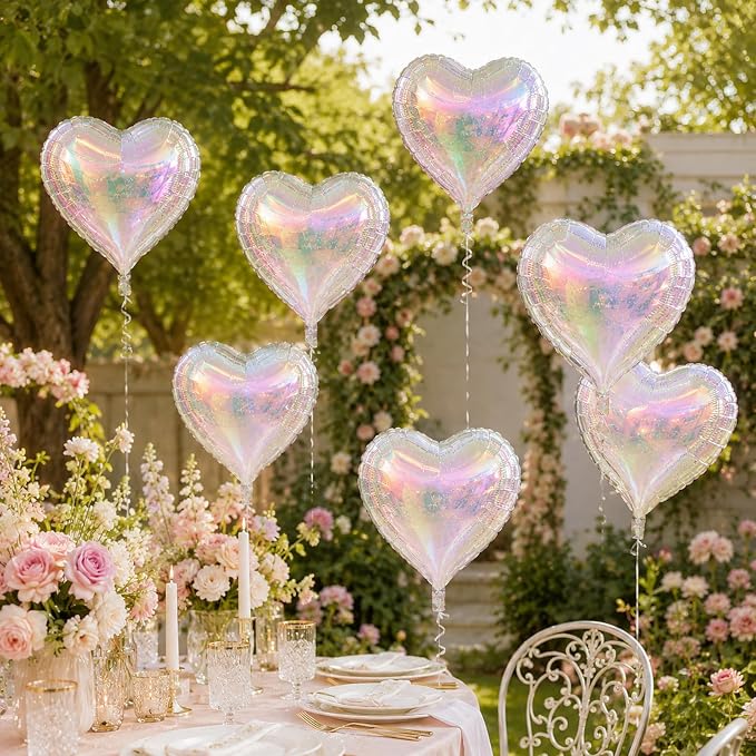 Iridescent Heart Balloons, Baby Shower, Valentine and Party Decorations - Image 6