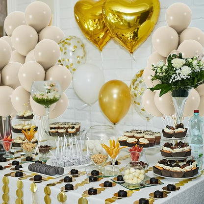 50pcs Sand White Balloons, Helium Quality 12inch Neutral White Sand Party - Image 4