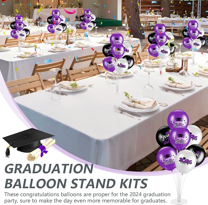 4 Set Graduation Party Balloon Stand Kits - Image 4