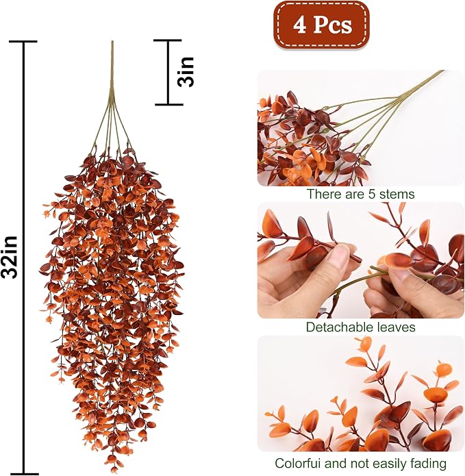 4Pcs Fake Hanging Plants - Image 4