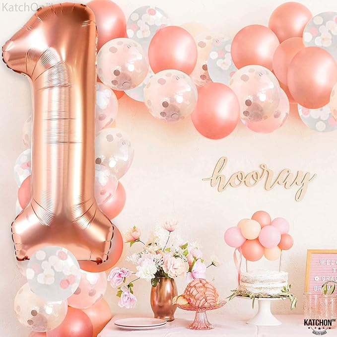 KatchOn Rose Gold Number 1 Balloon - Image 2