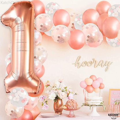 KatchOn Rose Gold Number 1 Balloon - Image 2