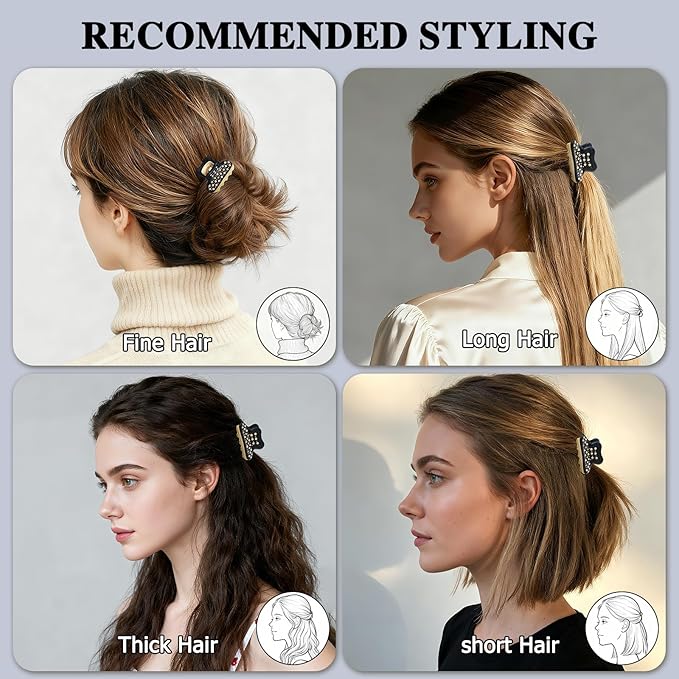 2026 Premium Durable Hair Claw Clip for Women, Original Italian Designed Strong Grip Hair Clips for Normal Fine Thin Hair, No Slip Jaw Clips with Gift Box for Christmas Birthday Girls, 1.7 Inch Black