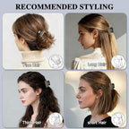 2026 Premium Durable Hair Claw Clip for Women, Original Italian Designed Strong Grip Hair Clips for Normal Fine Thin Hair, No Slip Jaw Clips with Gift Box for Christmas Birthday Girls, 1.7 Inch Black