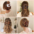 Obeoby 8 PCS Flat Hair Clips for Women, Strong-Hold French Flat Claw Clips for Thin Thick Hair Barrettes Medium Accessories (Tortoiseshell)