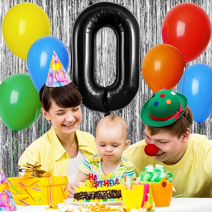 Black Number 0 Balloons 40 Inch Large Foil Balloons, Giant Number Balloon - Image 7