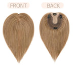 Hair Toppers for Women Real Human Hair No Bangs, 13 * 15 cm Larger Silk Base 150% Density Clip In Topper Hairpieces, Wiglet Top Pieces Add Volume -10 Inch 06 Light Brown