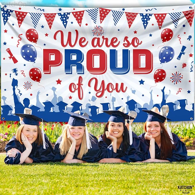 KatchOn We are So Proud of You Banner 72x44 Inch | Congratulations Banner Red - Image 5