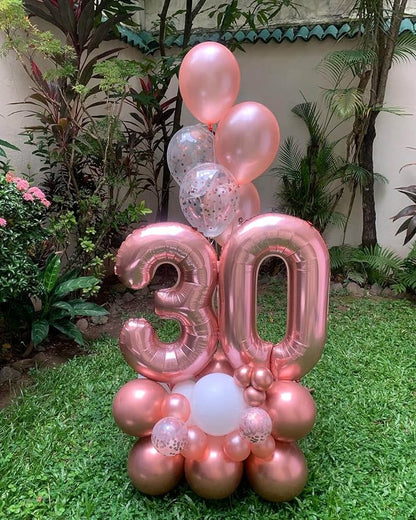 40 Inch Rose Gold 30 Number Balloons Giant Jumbo Huge 30 Foil Mylar Helium - Image 7