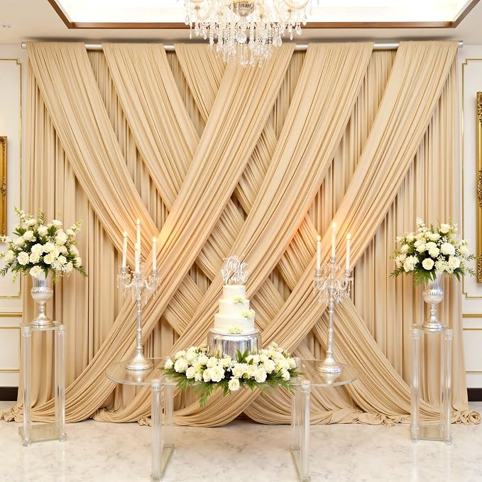 50ft×12ft Champagne Backdrop Curtain - Image 2
