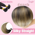 YoungSee K Tip Hair Extensions Human Hair Balayage 20 Inch K Tips Human Hair Extensions Balayage Blonde with Brown 50s/50g