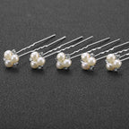 WILLBOND 18 Pcs Pearl Hair Pins Bridal Wedding Hair Accessories Crystal Bobby Pin for Brides Bridesmaids Flower Women Girls(Silver)