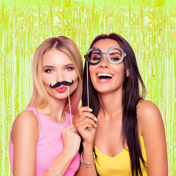 BRAVESHINE Iridescent Foil Fringe Curtains | Party Streamers Photo Backdrop | 2 - Image 9