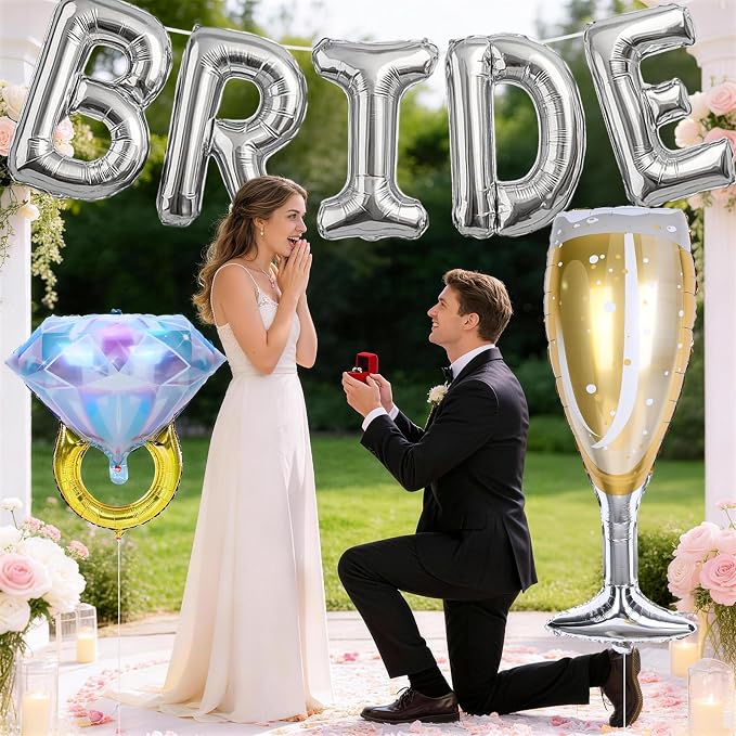 40inch Silver Bride Balloons Bachelorette, Bride To Be Bridal Shower Balloon - Image 4